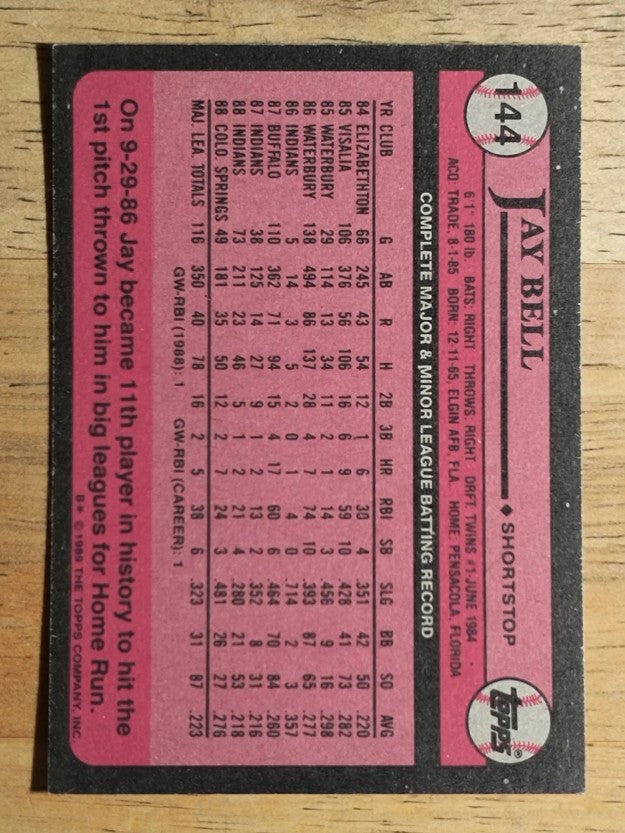 1989 Topps #144 Jay Bell