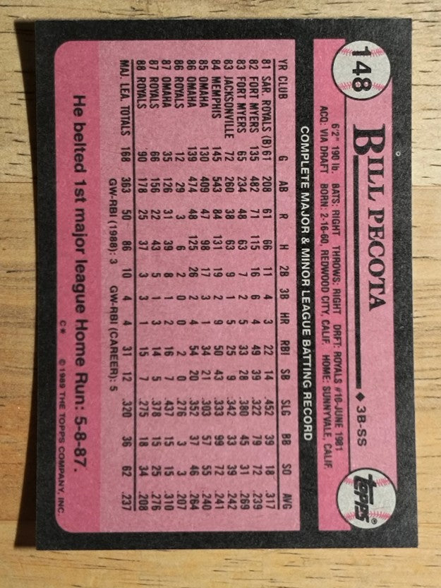 1989 Topps #148 Bill Pecota