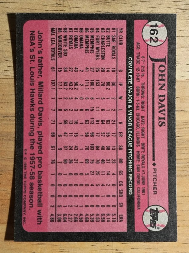 1989 Topps #162 John Davis