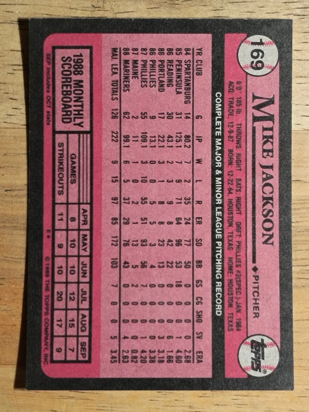 1989 Topps #169 Mike Jackson
