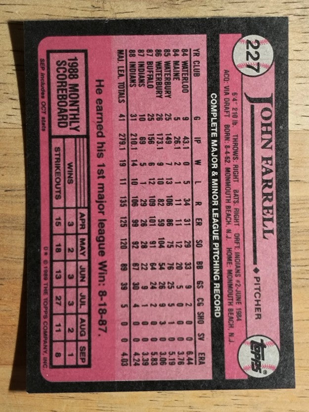1989 Topps #227 John Farrell