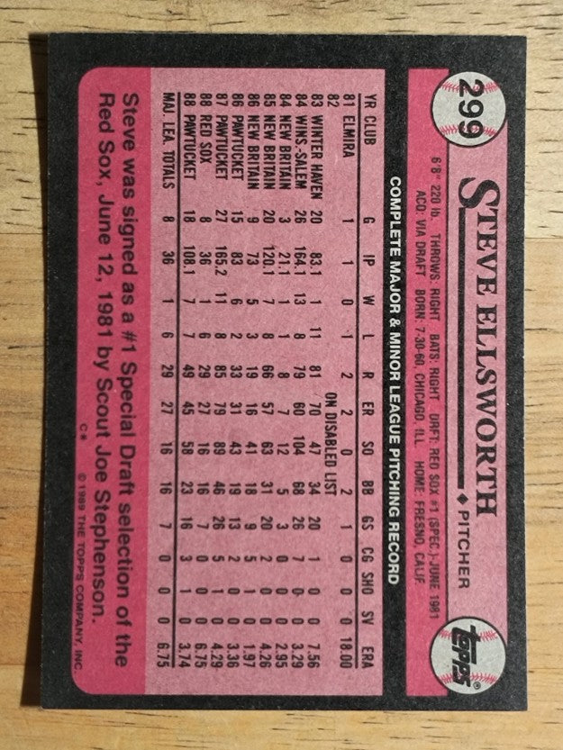 1989 Topps #299 Steve Ellsworth