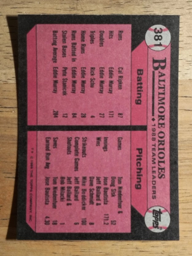 1989 Topps #381 Larry Sheets TL