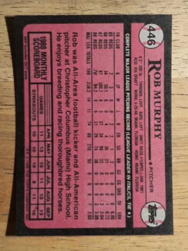 1989 Topps #446 Rob Murphy