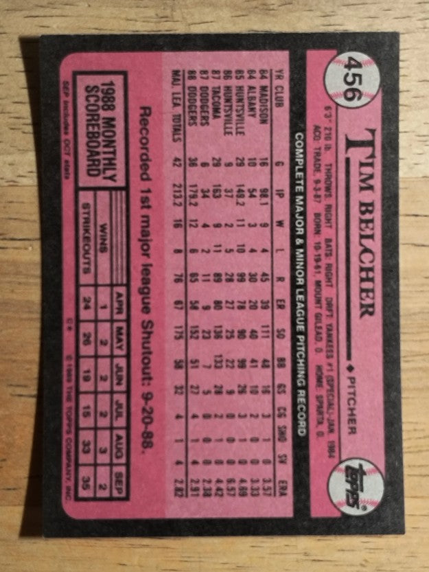 1989 Topps #456 Tim Belcher