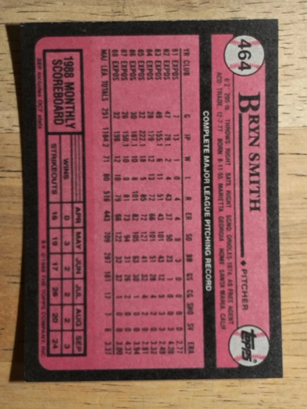 1989 Topps #464 Bryn Smith
