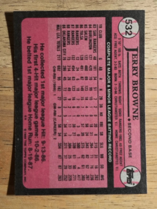 1989 Topps #532 Jerry Browne