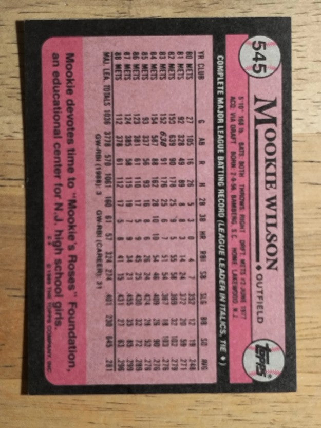 1989 Topps #545 Mookie Wilson