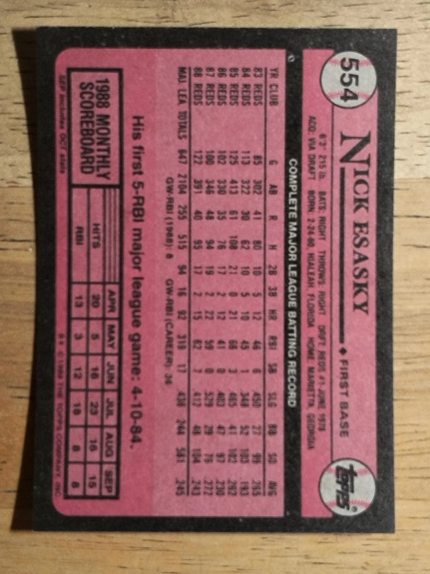 1989 Topps #554 Nick Esasky