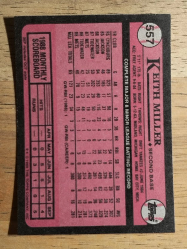 1989 Topps #557 Keith A. Miller