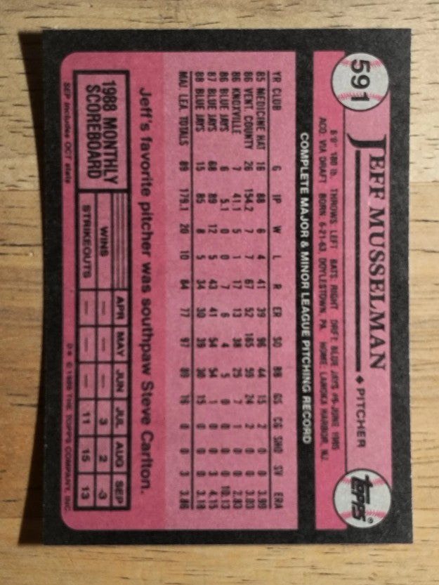 1989 Topps #591 Jeff Musselman