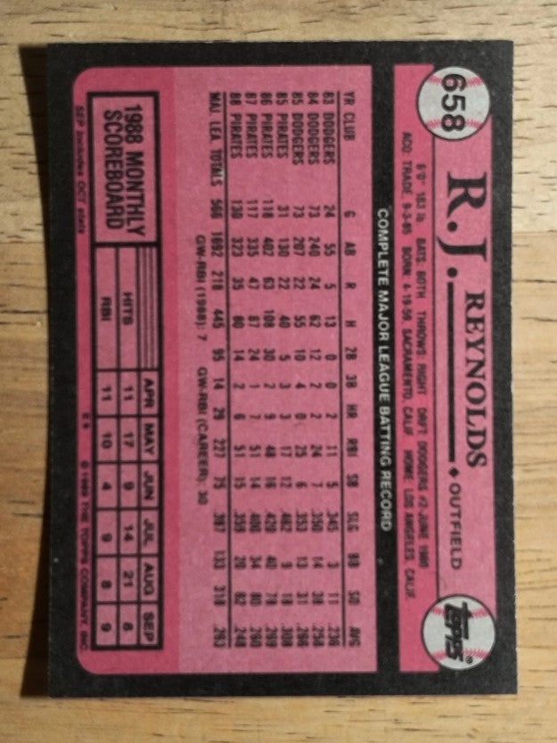 1989 Topps #658 R.J. Reynolds