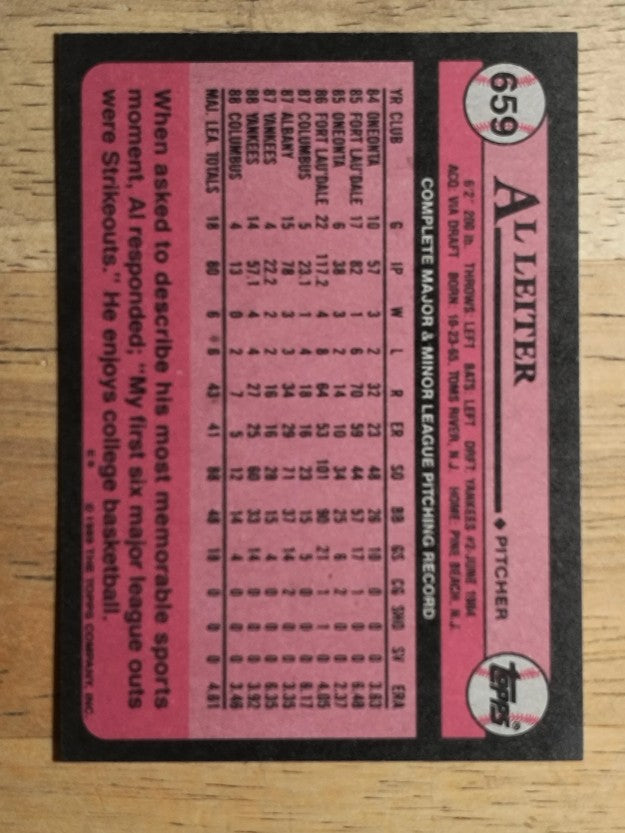 1989 Topps #659 Al Leiter