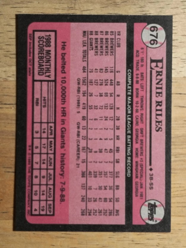 1989 Topps #676 Ernie Riles