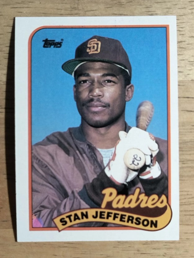 1989 Topps #689A Stan Jefferson/Pink triangle on front bottom left