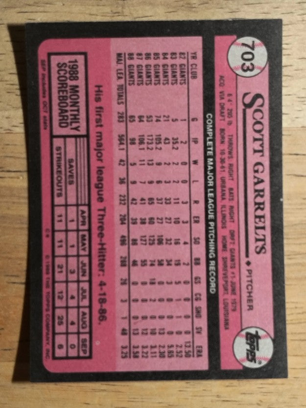 1989 Topps #703 Scott Garrelts