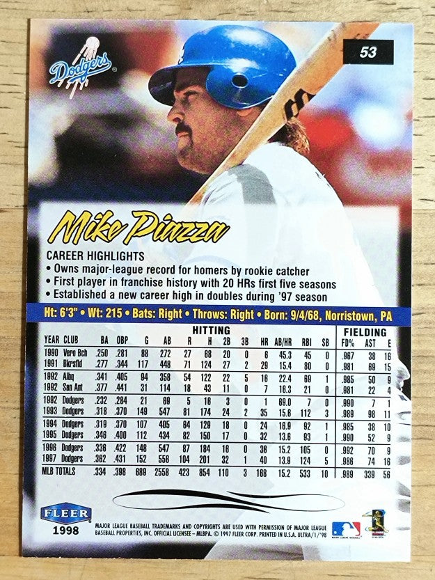 1998 Ultra #53 Mike Piazza