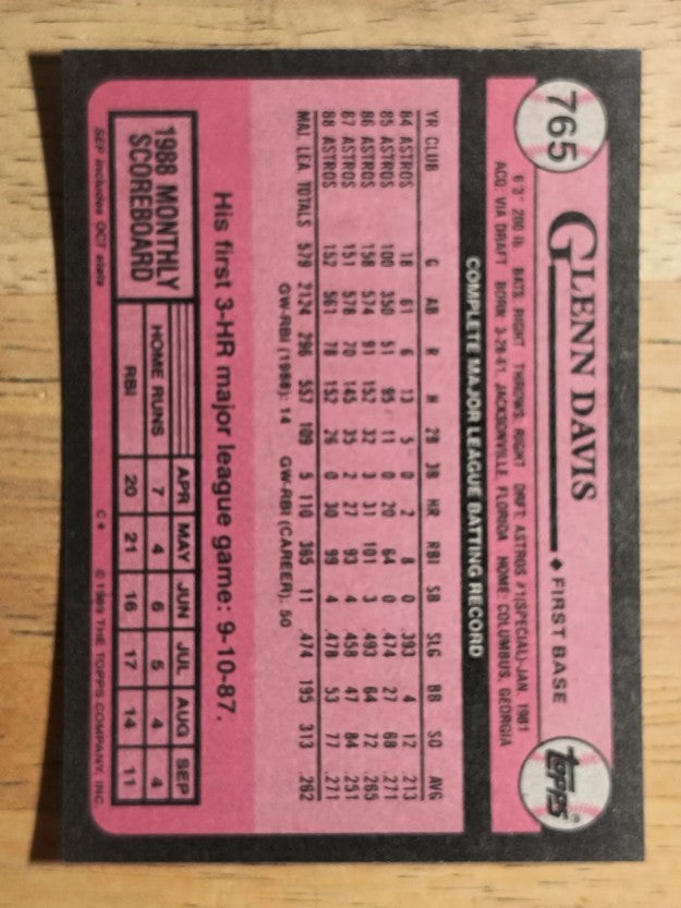 1989 Topps #765 Glenn Davis