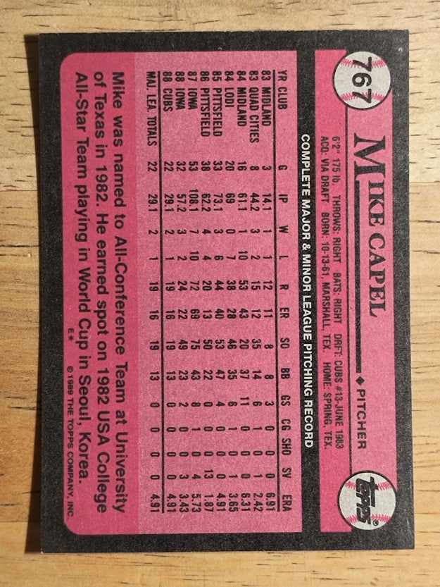 1989 Topps #767 Mike Capel
