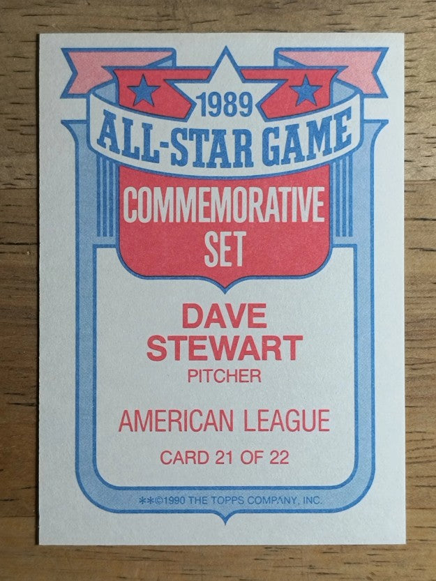 1990 Topps Glossy All-Stars #21 Dave Stewart