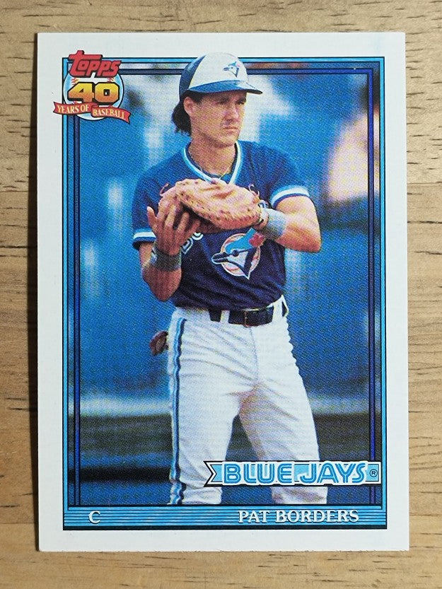 1991 Topps #49A Pat Borders ERR/40 steals at Kinston in '86