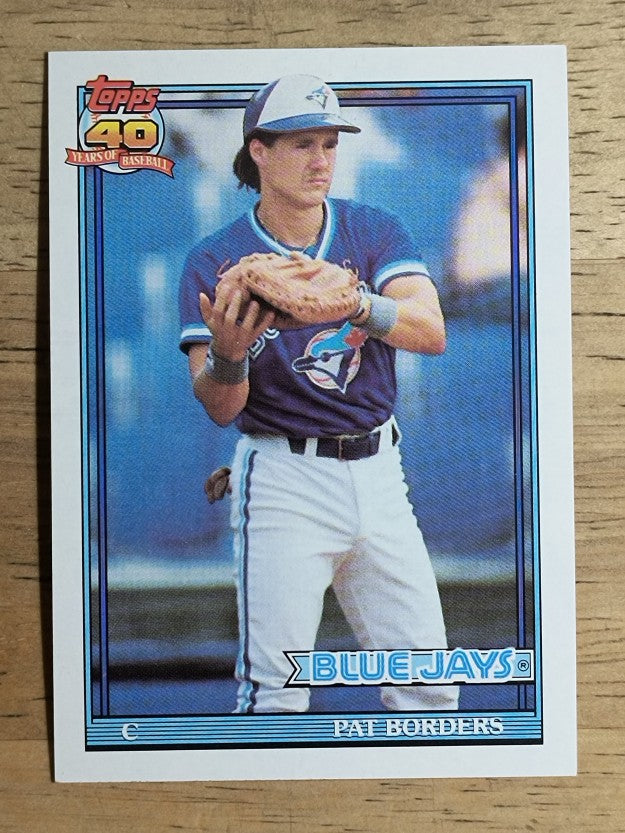 1991 Topps #49B Pat Borders COR/0 steals at Kinston in '86