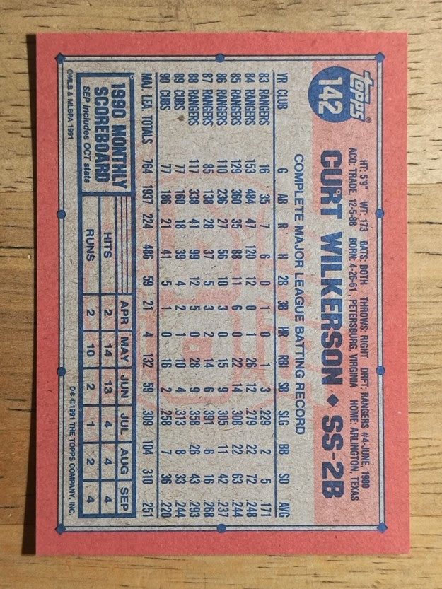 1991 Topps #142 Curt Wilkerson