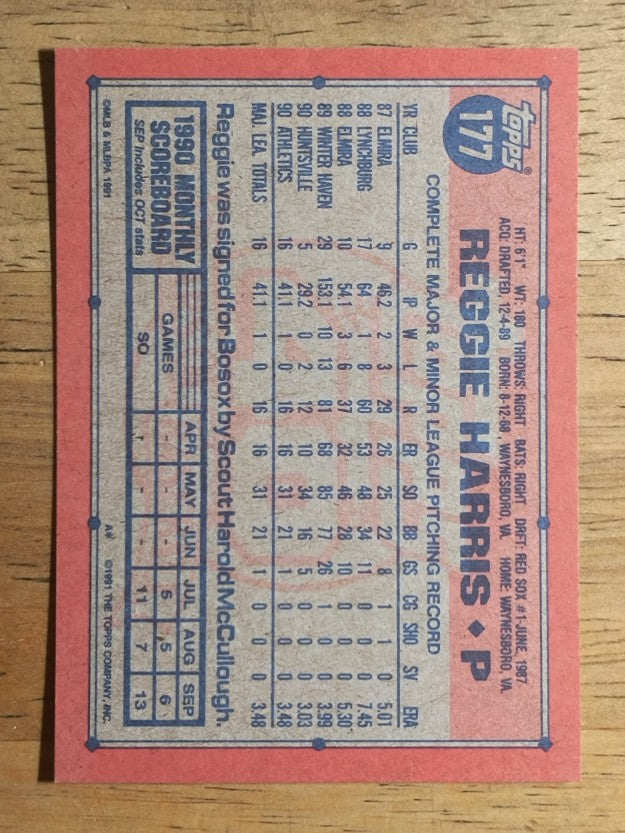 1991 Topps #177 Reggie Harris