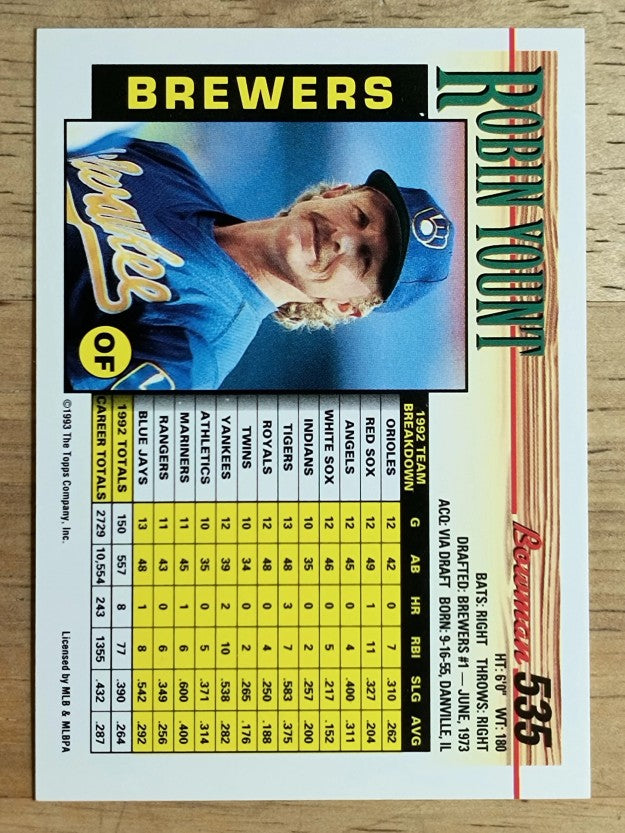 1993 Bowman #535 Robin Yount