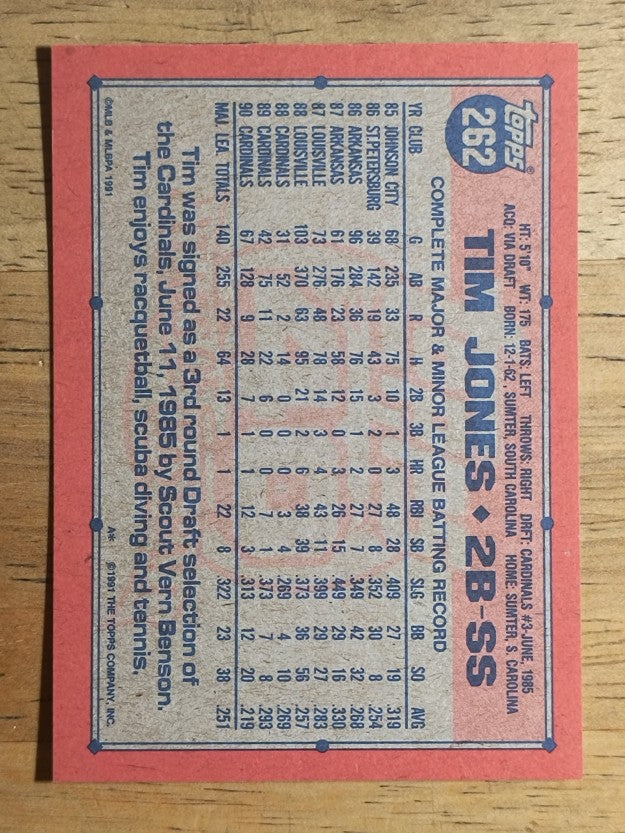 1991 Topps #262 Tim Jones