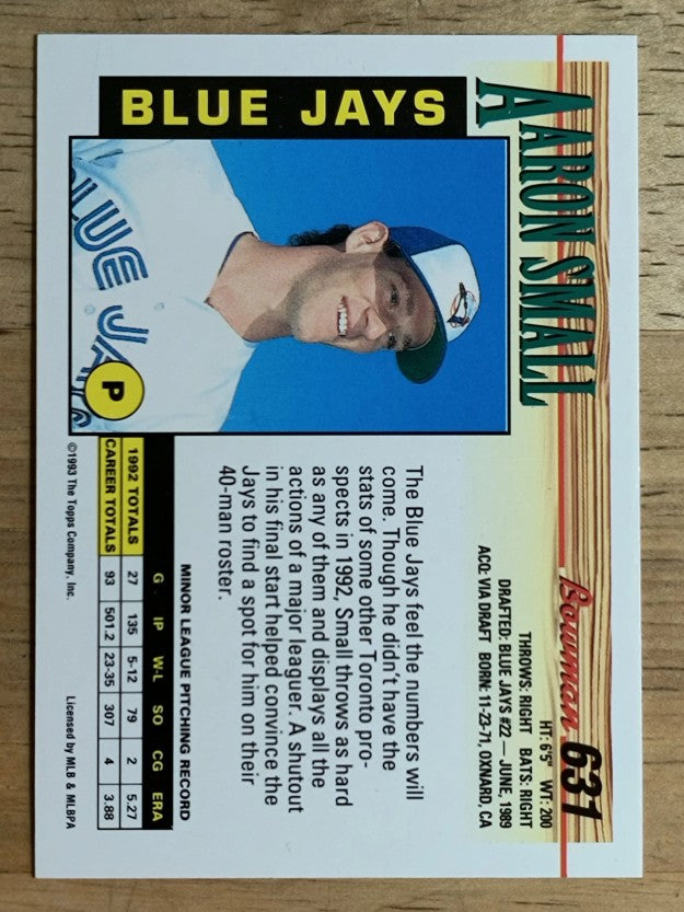 1993 Bowman #631 Aaron Small RC