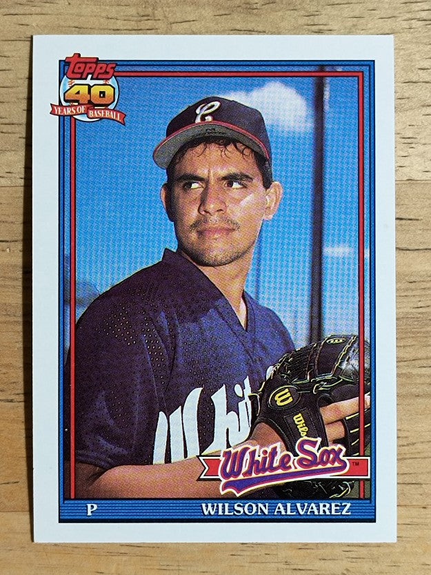 1991 Topps #378A Wilson Alvarez ERR/1990 Birmingham stat lines omitted