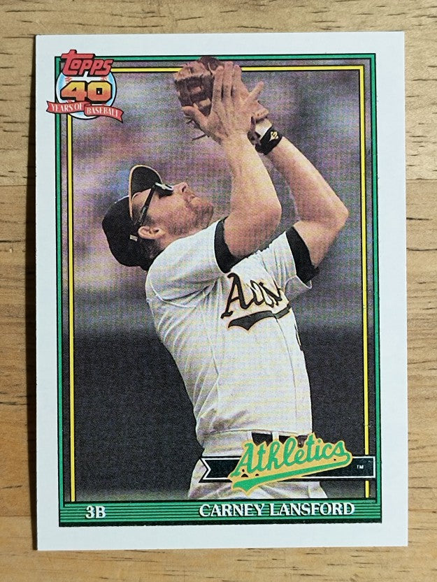1991 Topps #502 Carney Lansford