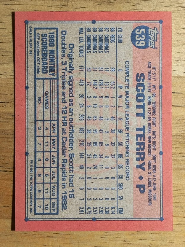 1991 Topps #539 Scott Terry