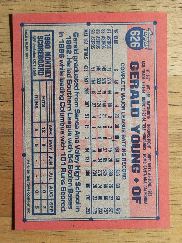 1991 Topps #626 Gerald Young