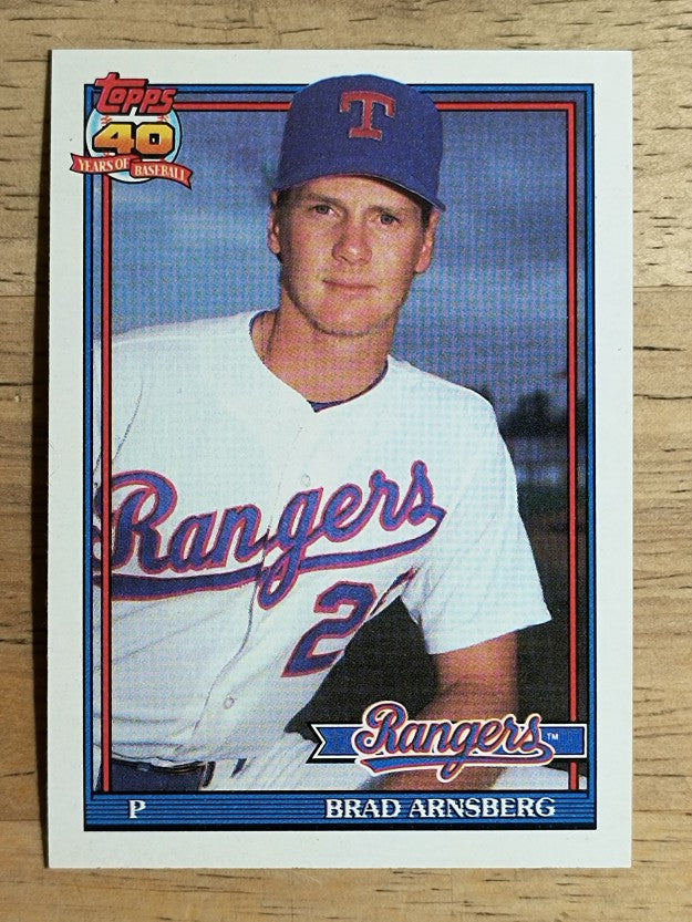 1991 Topps #706A Brad Arnsberg ERR/68.2 IP in 1990