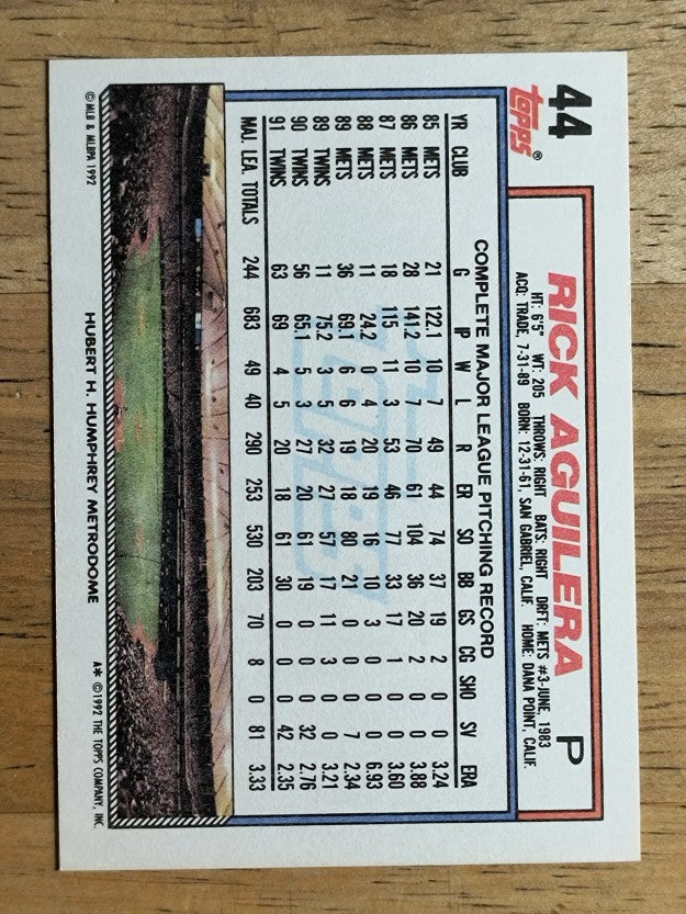 1992 Topps #44 Rick Aguilera