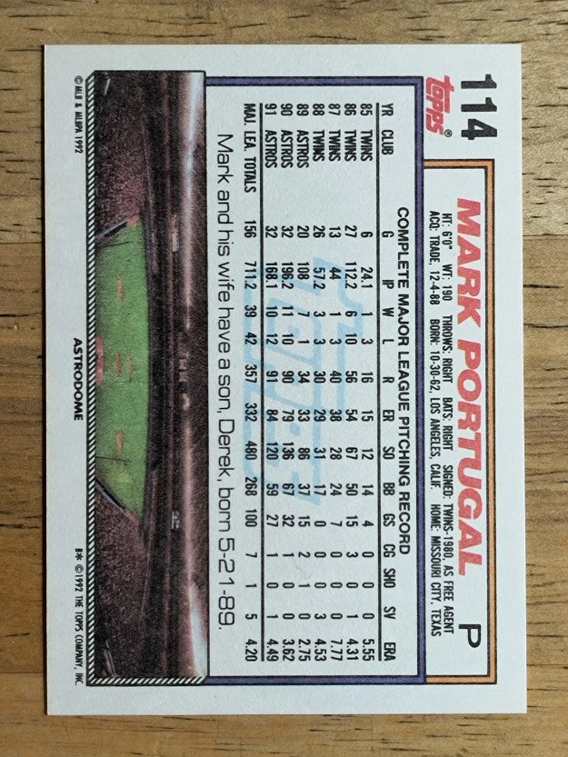 1992 Topps #114 Mark Portugal