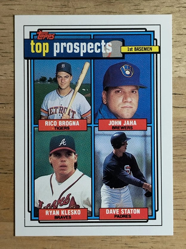 1992 Topps #126 Ryan Klesko/John Jaha RC/Rico Brogna/Dave Staton