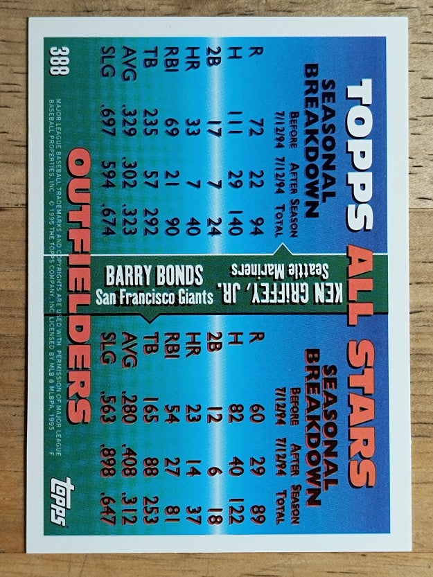 1995 Topps #388 K.Griffey Jr./B.Bonds AS
