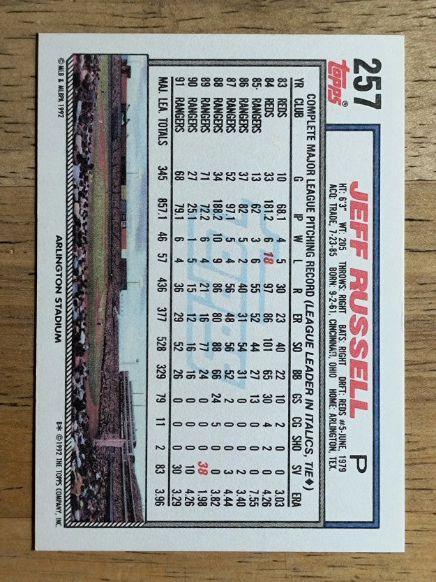 1992 Topps #257 Jeff Russell