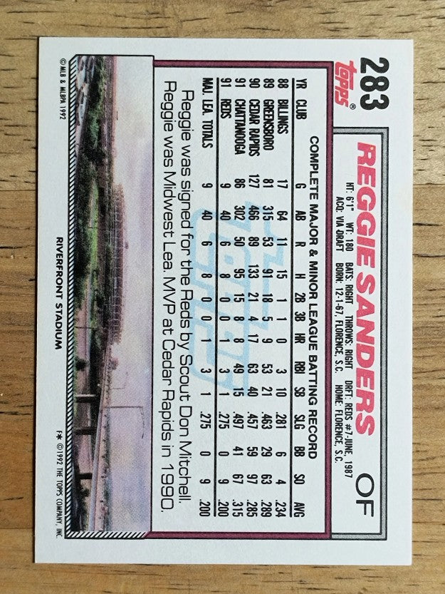 1992 Topps #283 Reggie Sanders