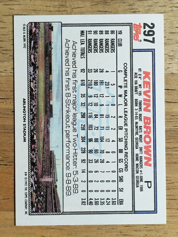 1992 Topps #297 Kevin Brown