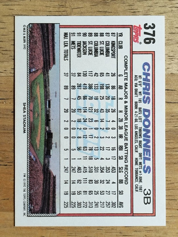 1992 Topps #376 Chris Donnels
