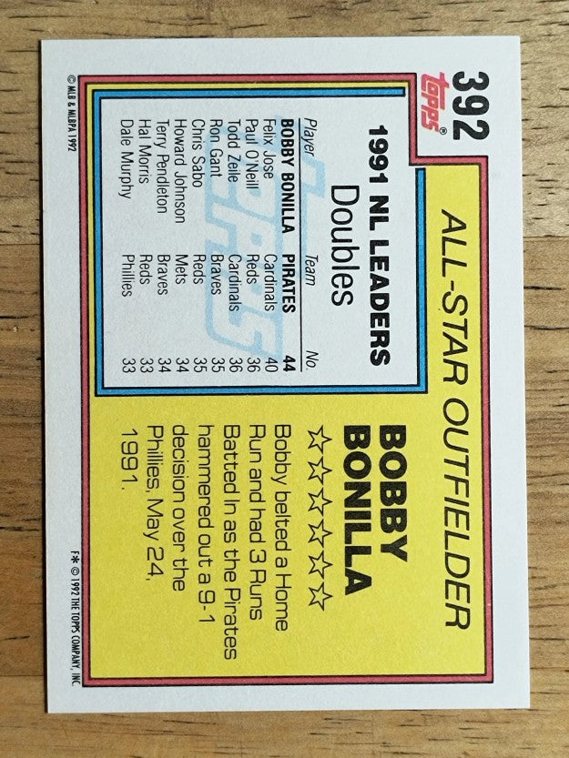 1992 Topps #392 Bobby Bonilla AS