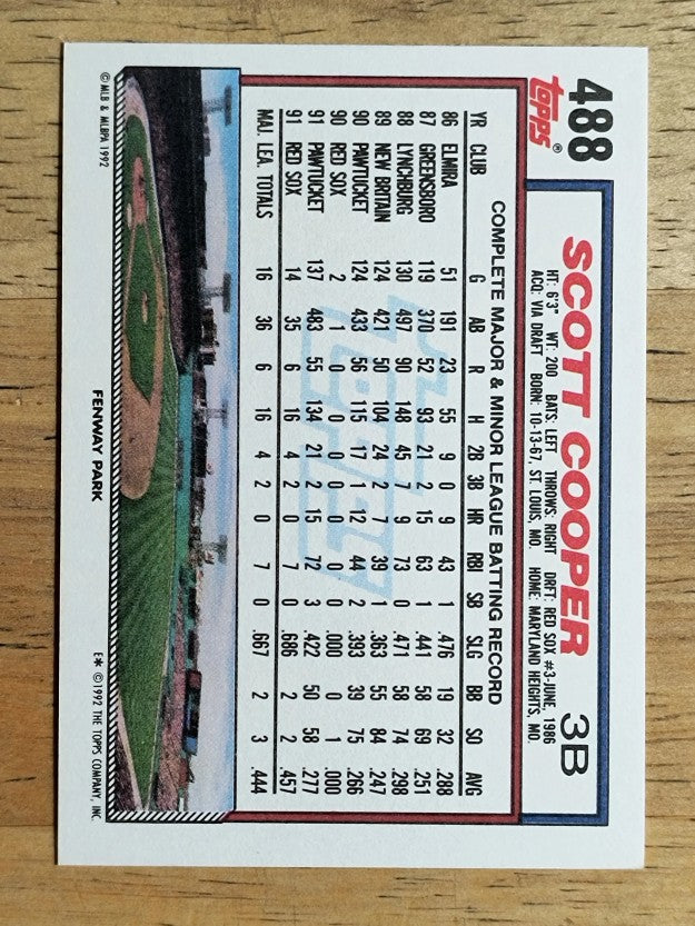 1992 Topps #488 Scott Cooper