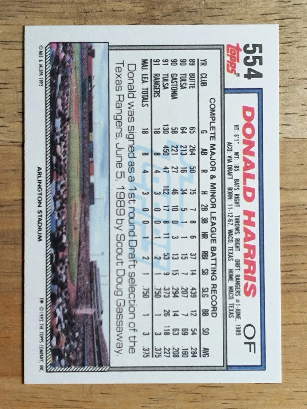 1992 Topps #554 Donald Harris