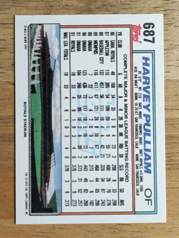 1992 Topps #687 Harvey Pulliam