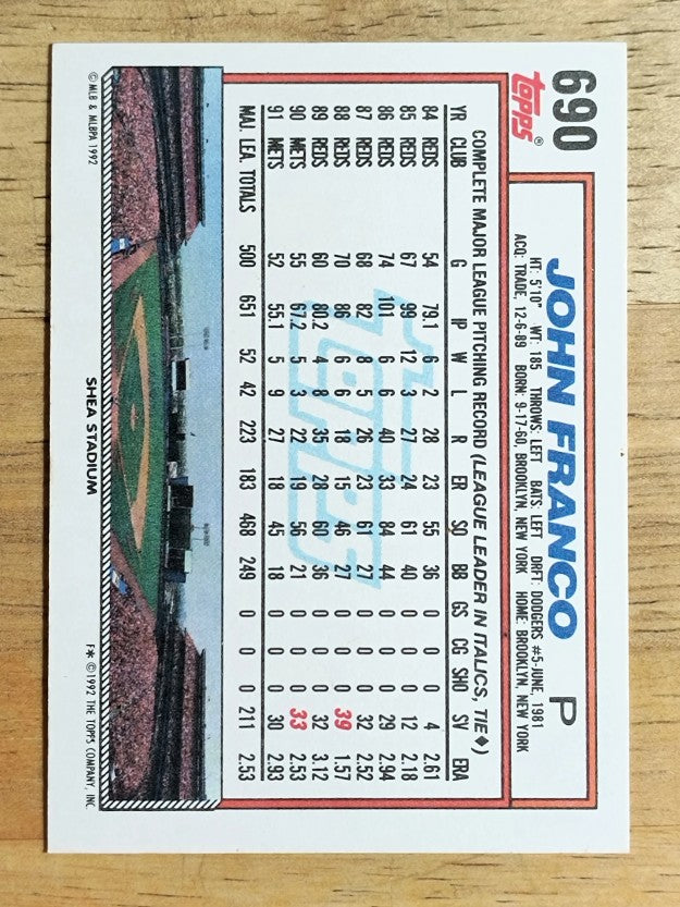 1992 Topps #690 John Franco