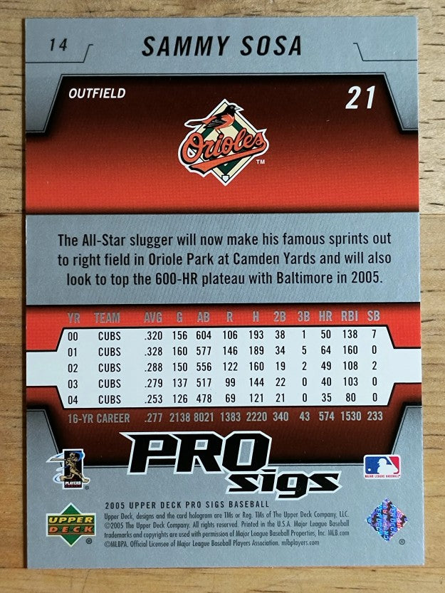 2005 Upper Deck Pro Sigs Silver #14 Sammy Sosa